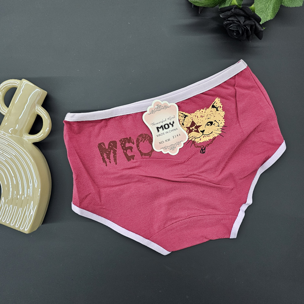 شورت زنانه فری سایز طرح فانتزی MEOW رنگ صورتی