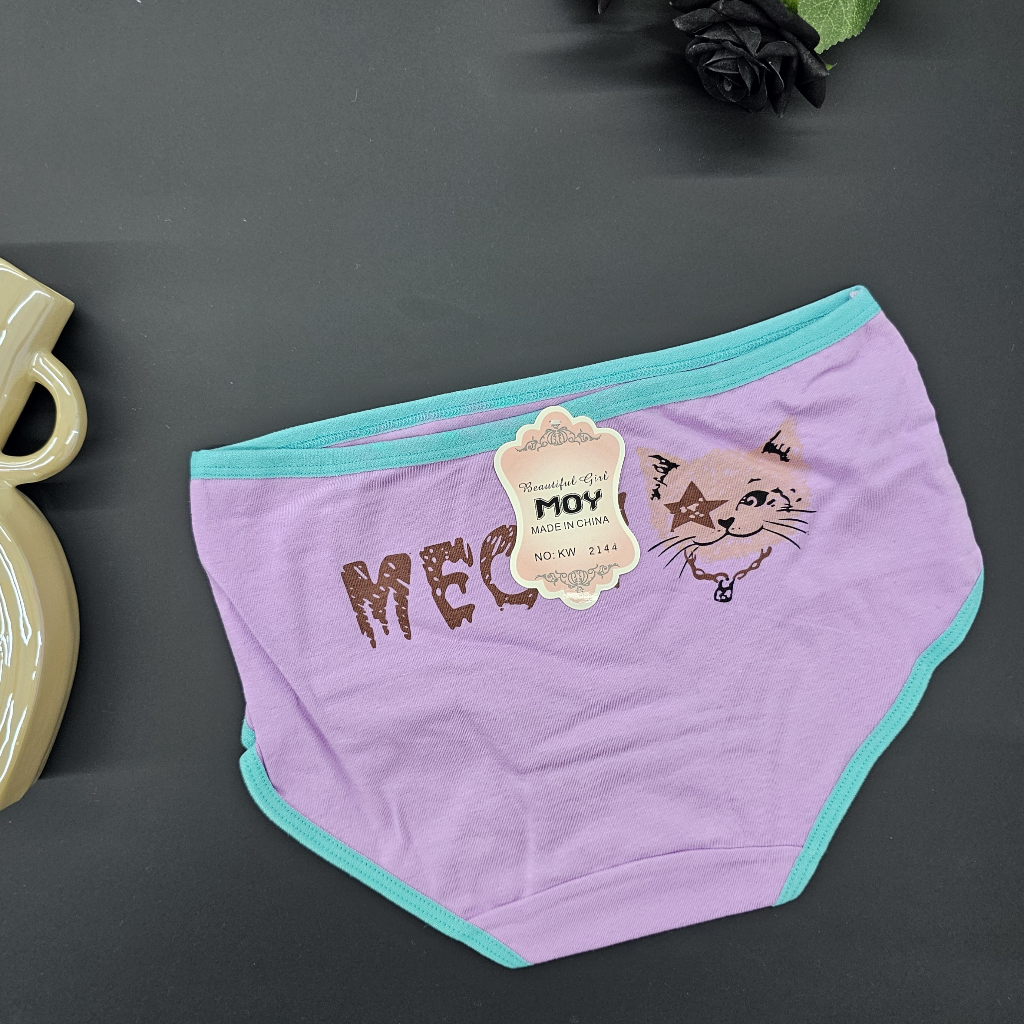 شورت زنانه فری سایز طرح فانتزی MEOW رنگ بنفش